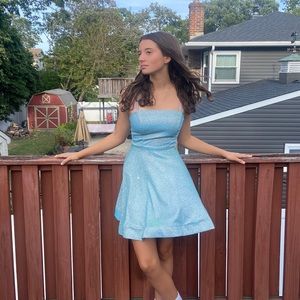 City Studio blue sparkly above-knee dress